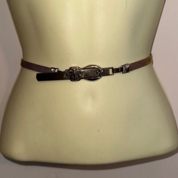 Vintage 80s gold mesh belt with hook buckle - Picture 1 of 6